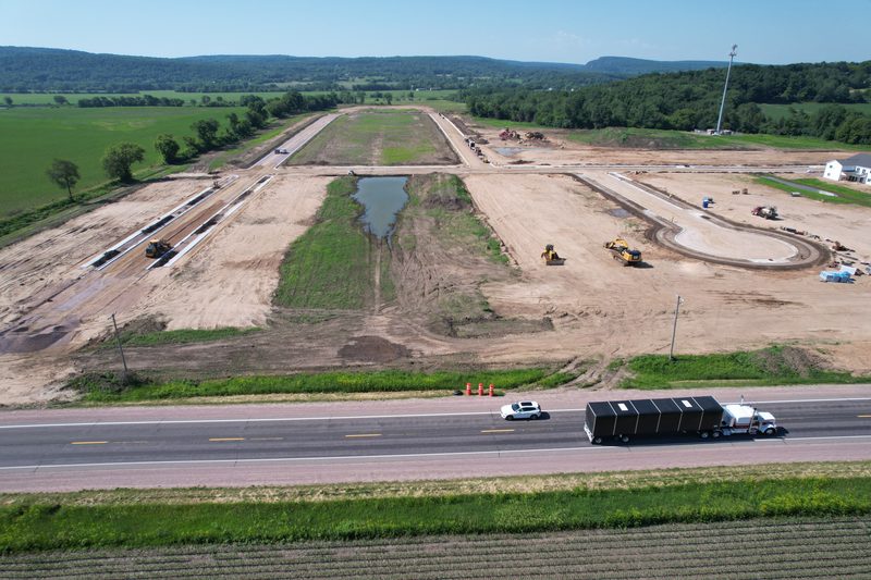 Greenfield Reserve seen from the highway on Baraboo's east side