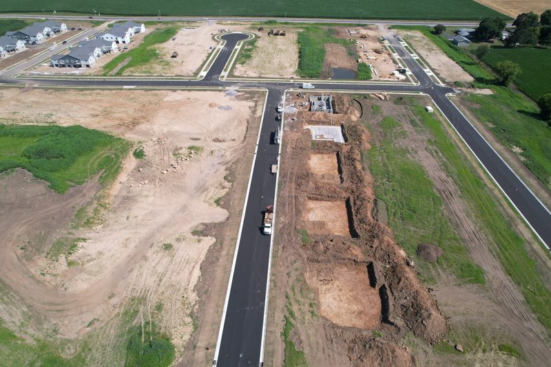 New streets and lots under construction at Greenfield Reserve