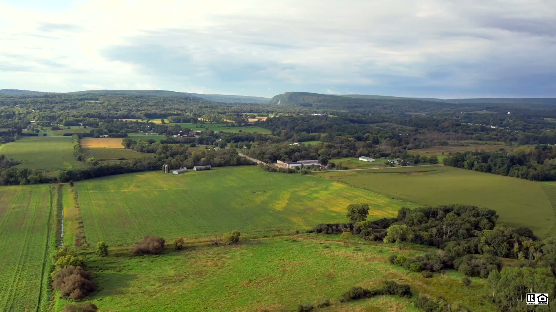 Aerial view over Greenfield Reserve and the Baraboo valley